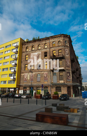 Plac Grzybowski Platz und Ulica Prozna Straße im ehemaligen jüdischen Ghetto Bezirk Muranow Warschau Polen Mitteleuropa Stockfoto