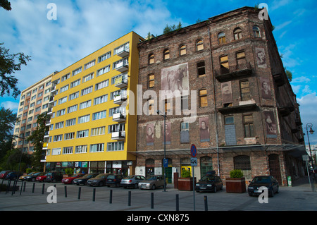 Plac Grzybowski Platz und Ulica Prozna Straße im ehemaligen jüdischen Ghetto Bezirk Muranow Warschau Polen Mitteleuropa Stockfoto