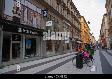 Drottninggatan Fußgänger Straße Norrmalm Stockholm Schweden Mitteleuropa Stockfoto