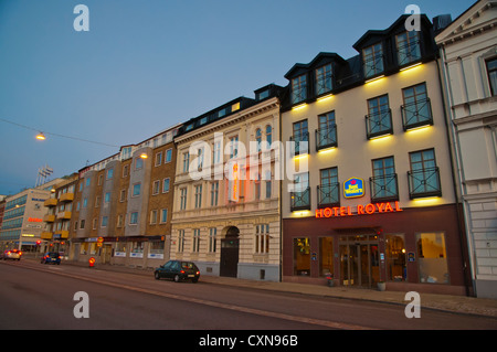 Hotel Royal und anderen Gebäuden entlang Norra Vallgatan Straße zentralen Malmö Stadt Skåne Grafschaft Schweden Europa Stockfoto