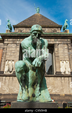 Kopie der Denker (1889) von Auguste Rodin außerhalb dar Kunstmuseum Copenhagen Dänemark Mitteleuropa Stockfoto