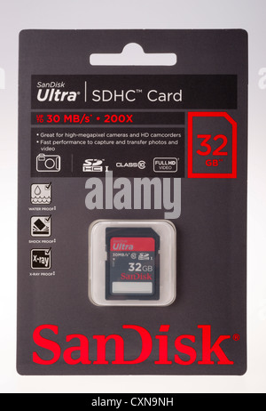 SanDisk 32GB Ultra SD Speicherkarte Stockfoto