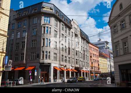 Hotel Imperial Gebäude im Art-Deco-Stil und andere Gebäude entlang Na Porici Straße Neustadt Prag Tschechische Republik Europa Stockfoto