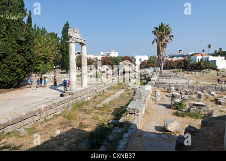 Ruinen der Agora in Kos-Stadt in Griechenland Stockfoto