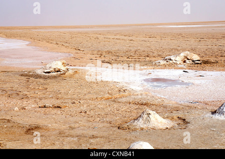 Wüste Landschaft an den salt Lake Chott el-Jerid in Tunesien Stockfoto