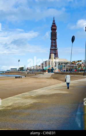 Neu wieder aufpoliert Blackpool Promenade. Stockfoto