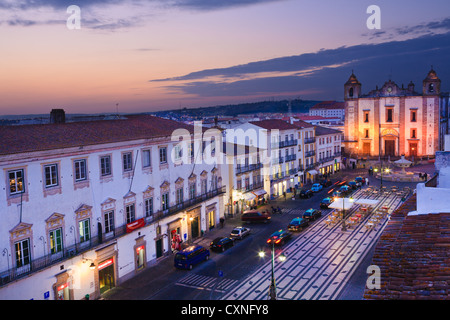 Praça do Giraldo, Evora, Portugal, UNESCO-Weltkulturerbe Stockfoto