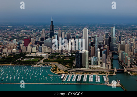 Luftaufnahme von Chicago, Illinois Stockfoto