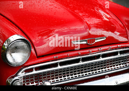Rot Hillman Minx Oldtimer hautnah Schuss Stockfoto