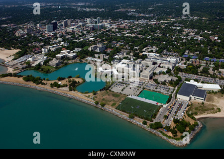 Luftaufnahme Northwestern University, Evanston, Illinois Stockfoto