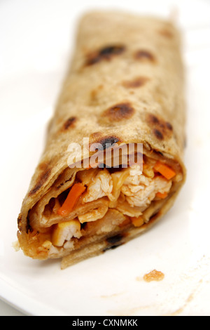 Indisches Essen, Huhn Kathi roll Stockfoto