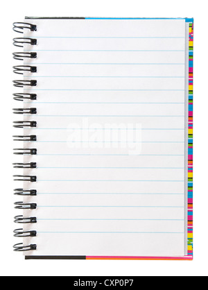 blank spiral notepad isolated on white Stockfoto
