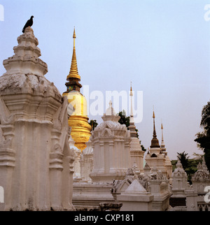Thai Royal Friedhof im Wat Suan Dok aka Wat buppharam Chiang Mai in Thailand in Fernost Südostasien. orientalische Architektur Kunst historische Reisen Stockfoto