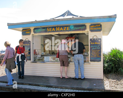 Schalentiere Spezialität Stall auf Brighton Seafront East Sussex UK Stockfoto