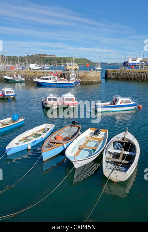 Falmouth alten kleinen Innenhafen Boote, Cornwall England UK. Stockfoto