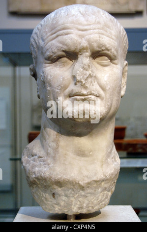 Vespasian (9-79). Römischer Kaiser. Büste. Aus Karthago, Tunesien. British Museum. London. Stockfoto