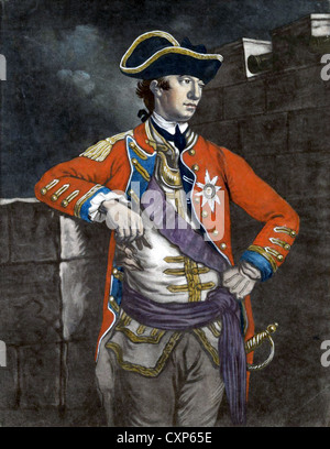 WILLIAM HOWE, 5. Viscount Howe (1729-1814), britischer General während des Amerika revolutionären Krieg der Unabhängigkeit im Jahre 1777. Stockfoto