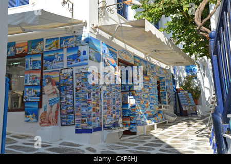 Souvenir-Shop in Chora, Mykonos, Cyclades, Süd Ägäis, Griechenland Stockfoto