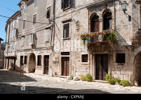 Gotisches Haus, Vodnjan, Istrien, Kroatien Stockfoto