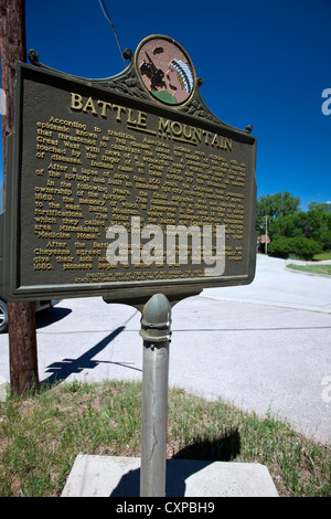 Schlacht am Berg historische Markierung, Fall River County, South Dakota, Vereinigte Staaten von Amerika Stockfoto