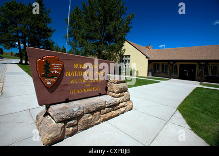 National Park Service Schild Visitor Center und zentrale, Wind Cave National Park, South Dakota, USA Stockfoto