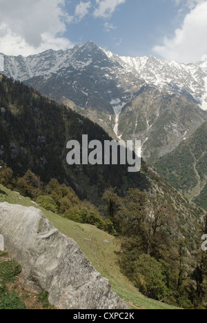Eine Ansicht des Mun Peak im Bereich Dhauladhar des Himalaya, Nordindien Stockfoto