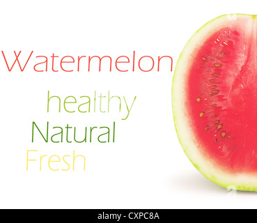 Wassermelone isoliert auf weißem Hintergrund Stockfoto