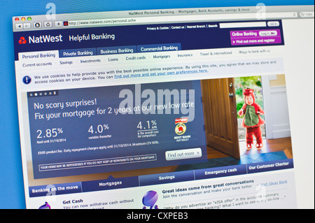 Online-banking-Webseite von NatWest Grossbank Stockfoto