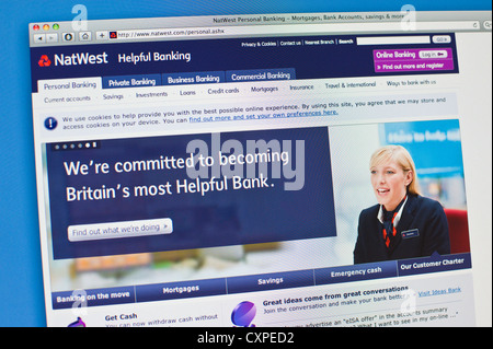 Online-banking-Webseite von NatWest Grossbank Stockfoto