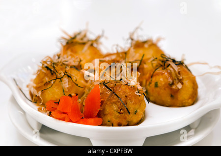 Takoyaki Krake Kugeln - japanisches Essen. Stockfoto