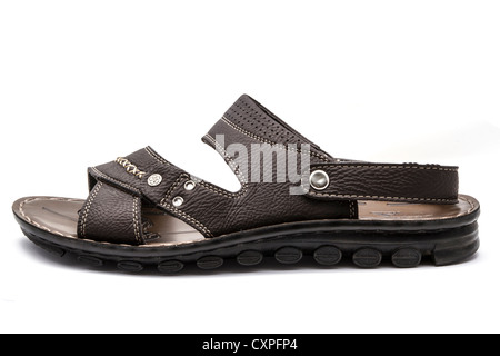 Herren Sandale isoliert auf weißem Hintergrund Stockfoto