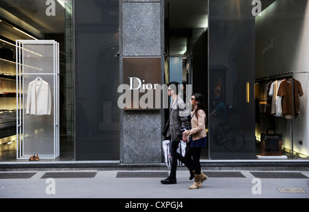 Dior-Shop. Via Montenapoleone. Mailand, Italien Stockfoto