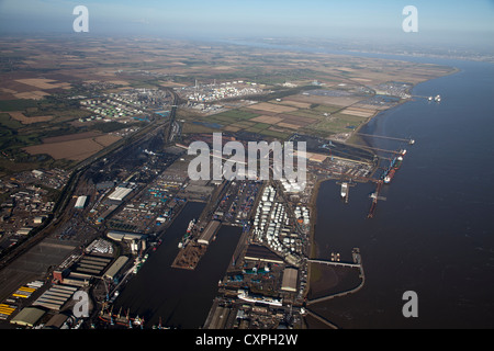 Aerial Immingham Dock Fluss Humber Abp uk Stockfoto