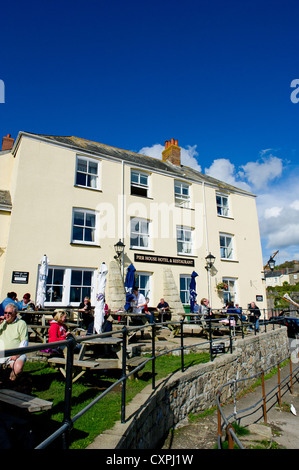 Das Pier House Hotel und Restaurant in Charlestown Cornwall Stockfoto