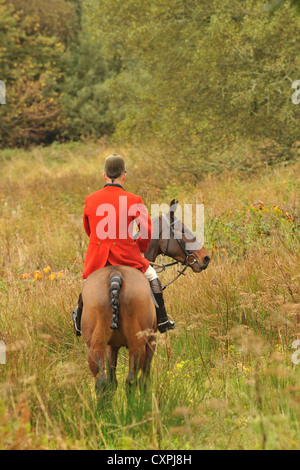 Jäger auf Pferd Stockfoto