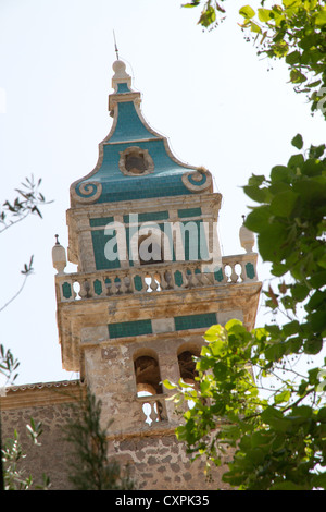 Valldemossa Mallorca Cartuja Kirche Bell Turm detail Stockfoto