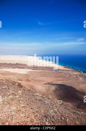 Norden von Fuerteventura, Blick nach Norden von der Montana Roja (roter Berg) Stockfoto