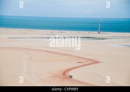 Luftaufnahme der Küste, Quixaba, Ceará, Brasilien - Canoa Quebrada Strand Stockfoto