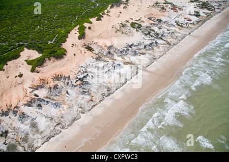 Luftaufnahme der Küste, Quixaba, Ceará, Brasilien - Canoa Quebrada Strand Stockfoto