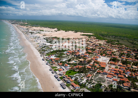 Luftaufnahme der Küste, Quixaba, Ceará, Brasilien - Canoa Quebrada Strand Stockfoto