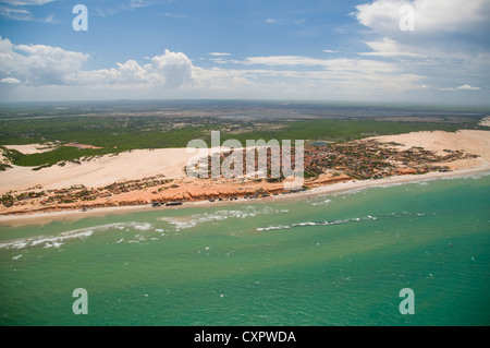 Luftaufnahme der Küste, Quixaba, Ceará, Brasilien - Canoa Quebrada Strand Stockfoto