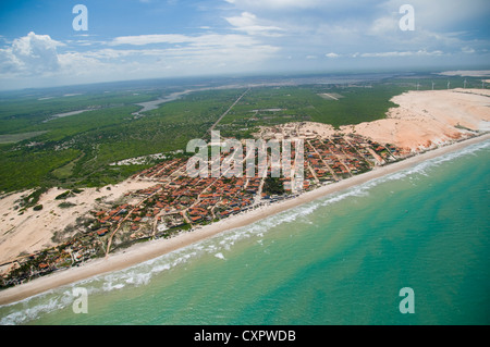 Luftaufnahme der Küste, Quixaba, Ceará, Brasilien - Canoa Quebrada Strand Stockfoto