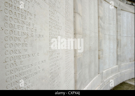 Tyne Cot Commonwealth War Graves Friedhof und Denkmal für die fehlenden. Stockfoto