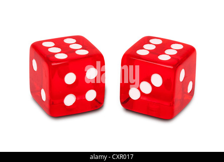 Zwei rote Würfel Stockfoto