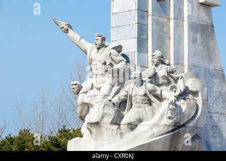 Demokratischen Völker Volksrepublik Korea (DVRK), Nordkorea, Nampo, Denkmal an der Westmeer-Talsperre Stockfoto