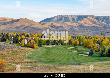 Elkhorn Village Golf Course, Abend-Stimmung, Sun Valley, Idaho, USA, PublicGround Stockfoto