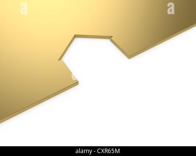 3D Render gold Haus Konzept Stockfoto