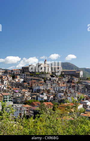 Blick auf die Altstadt von Castiglione di Sicilia, Sizilien, Italien, Europa Stockfoto