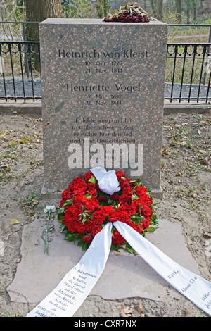 Grab von Heinrich von Kleist und Henriette Vogel an der Stelle des ihr Selbstmord, Berlin Wannsee, Deutschland, Europa Stockfoto