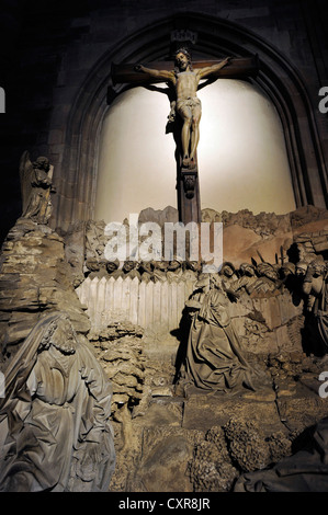 Christus am Ölberg, Innenansicht der Kathedrale von Straßburg, Kathedrale unserer lieben Frau von Straßburg, Straßburg Stockfoto